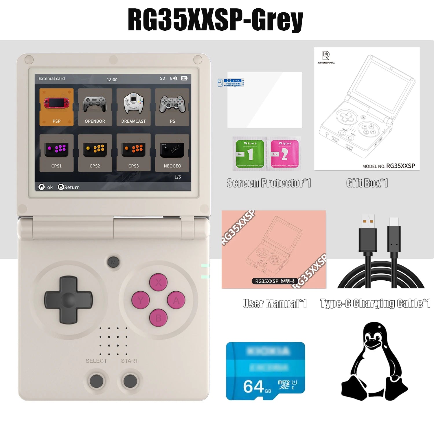 Retro handheld game console featuring classic design and portable gaming experience for enthusiasts