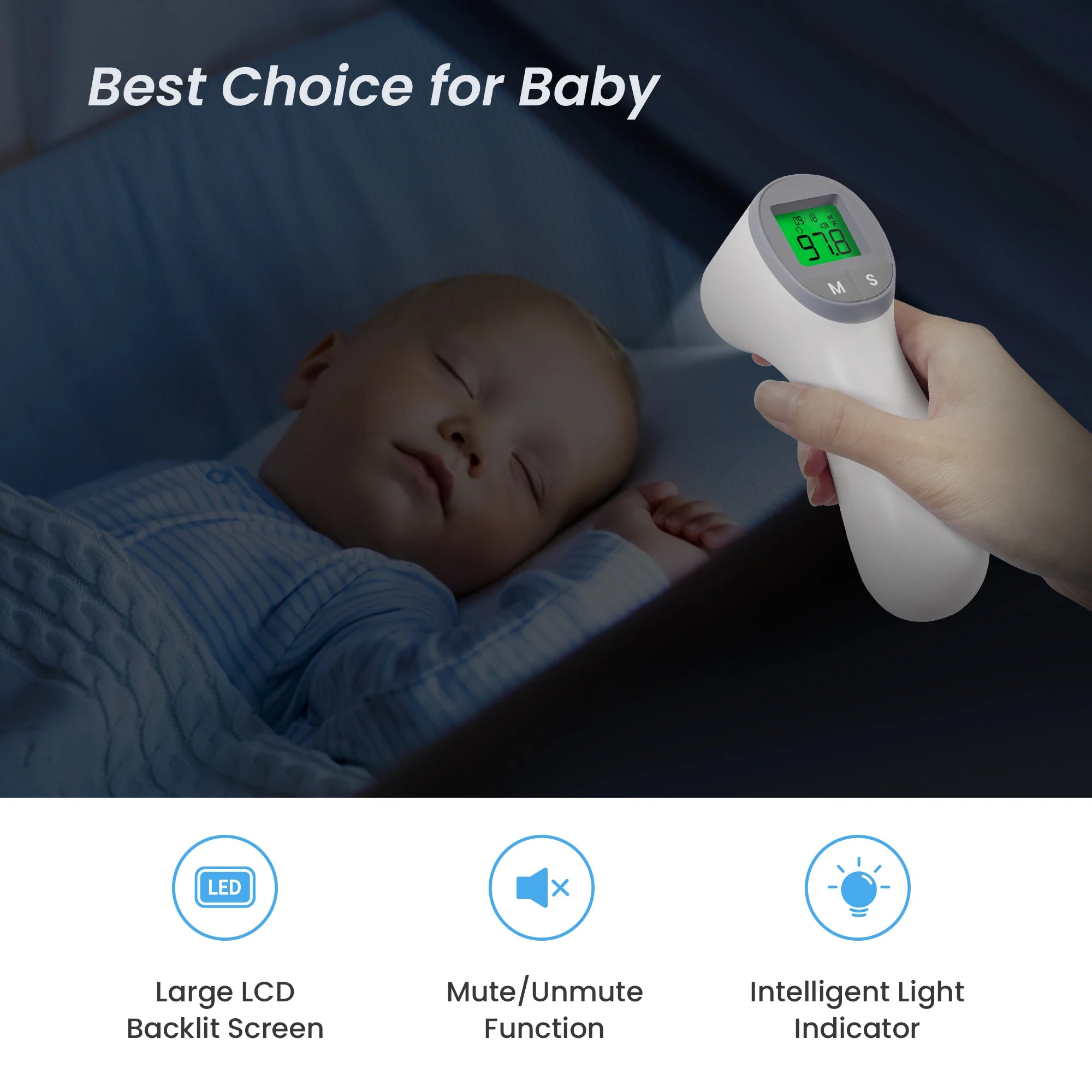 Infrared thermometer for accurate temperature measurement with advanced infrared technology, ideal for medical and industrial use