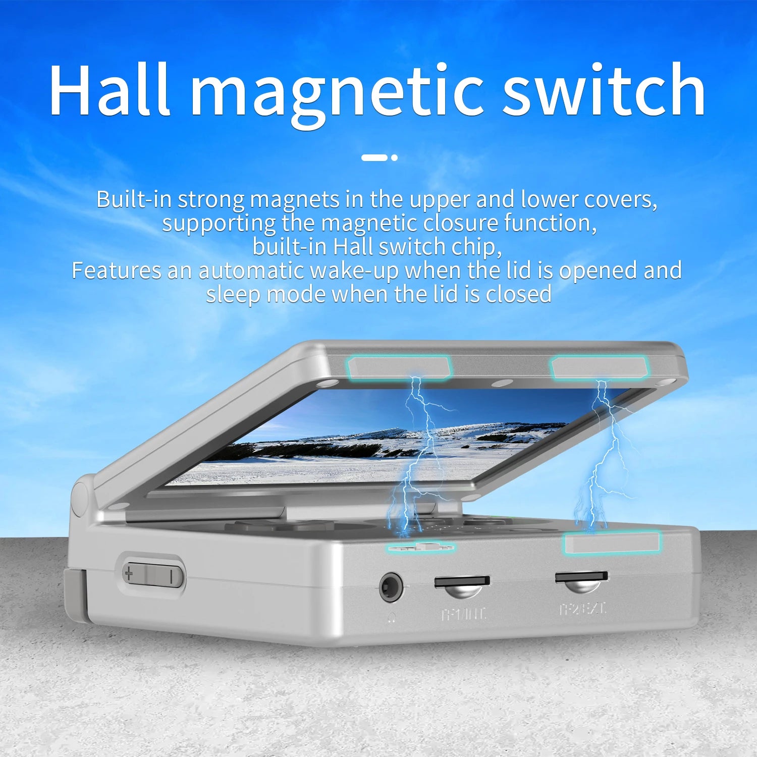 Retro handheld game console featuring classic design and portable gaming experience for enthusiasts
