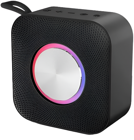 Portable Bluetooth speaker delivering high-quality wireless sound for music on the go, perfect for travel and outdoor use.