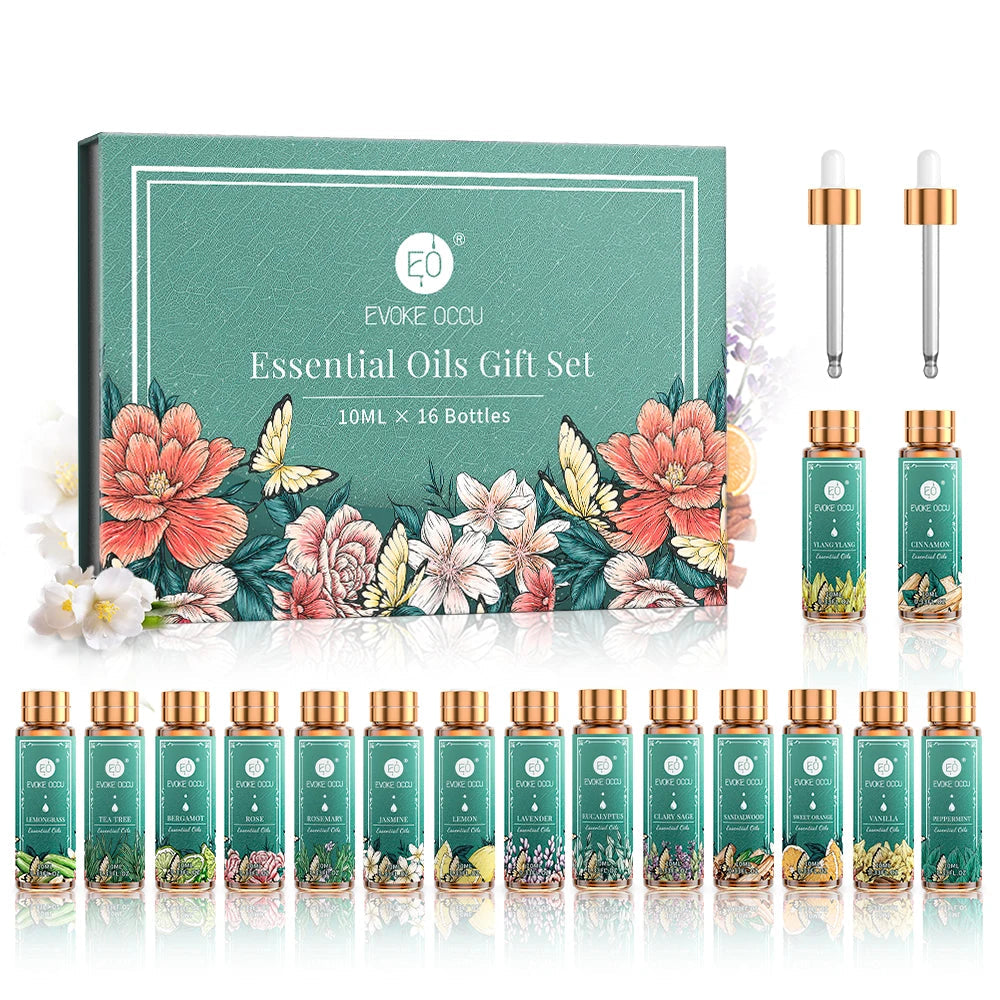 Pure essential oils displayed in elegant bottles, emphasizing natural and high-quality aromatherapy products for wellness