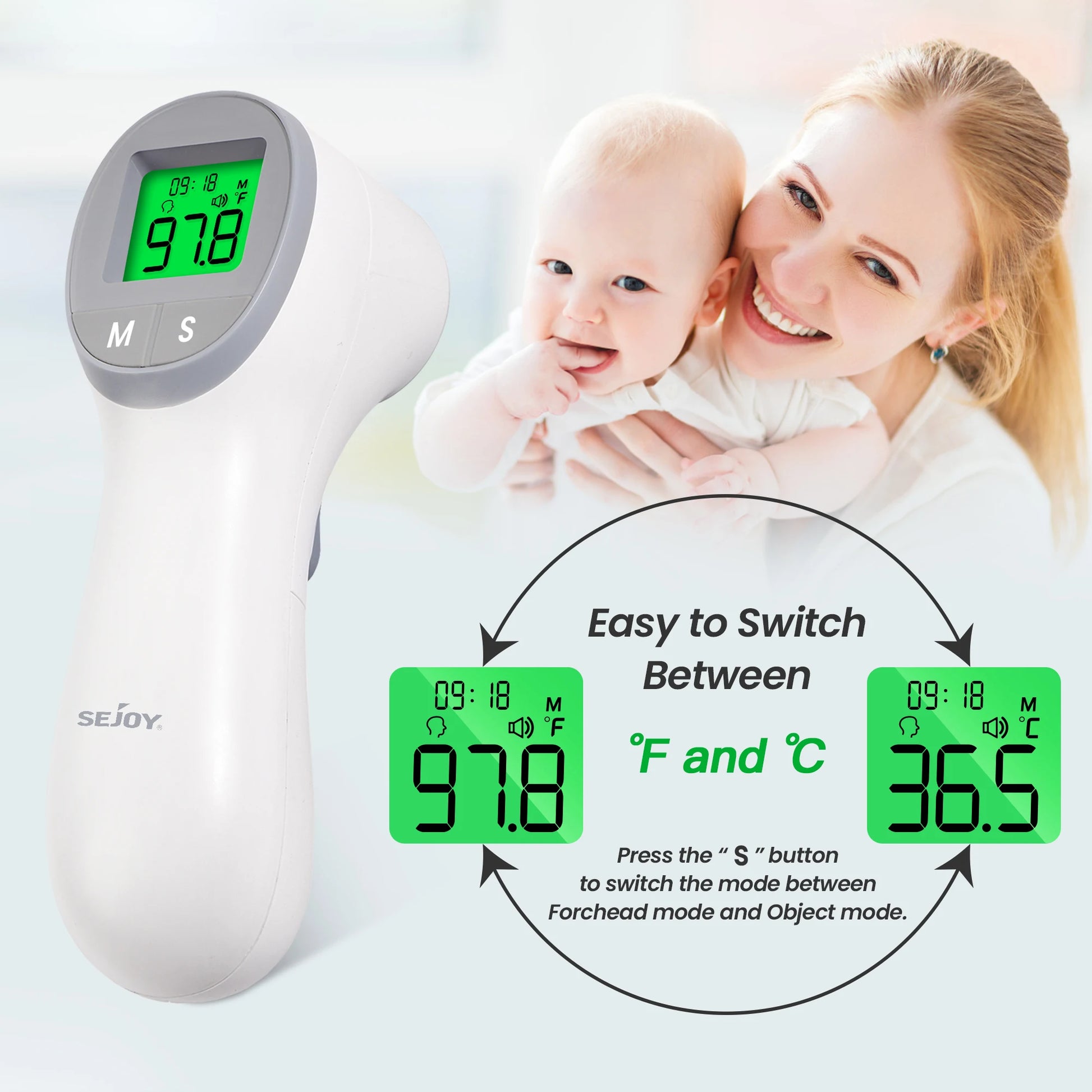 Infrared thermometer for accurate temperature measurement with advanced infrared technology, ideal for medical and industrial use