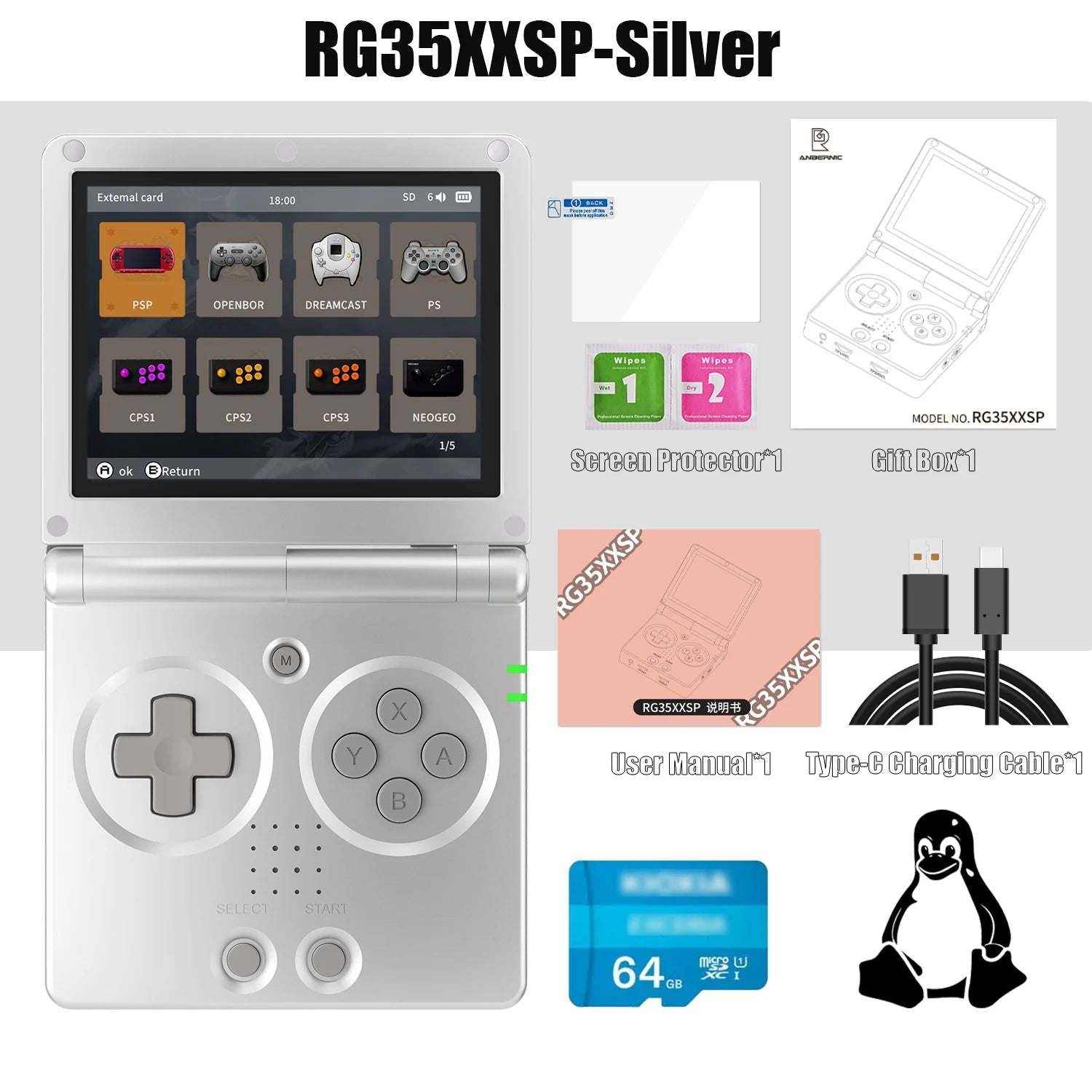 Retro handheld game console featuring classic design and portable gaming experience for enthusiasts